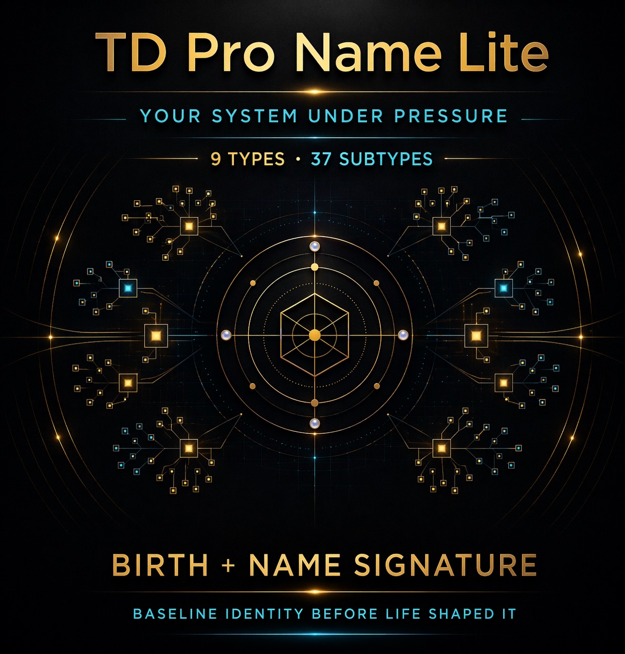 Birth + Name Signature premium identity-system hero graphic